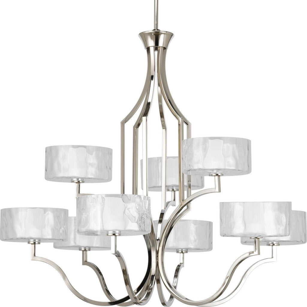 Progress Lighting P4646-104WB Chandelier Fixture Nine-light two tier