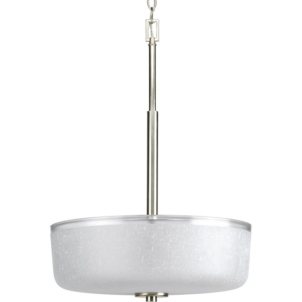 Progress Lighting P3846-09 Fixture Three-light foyer with white linen