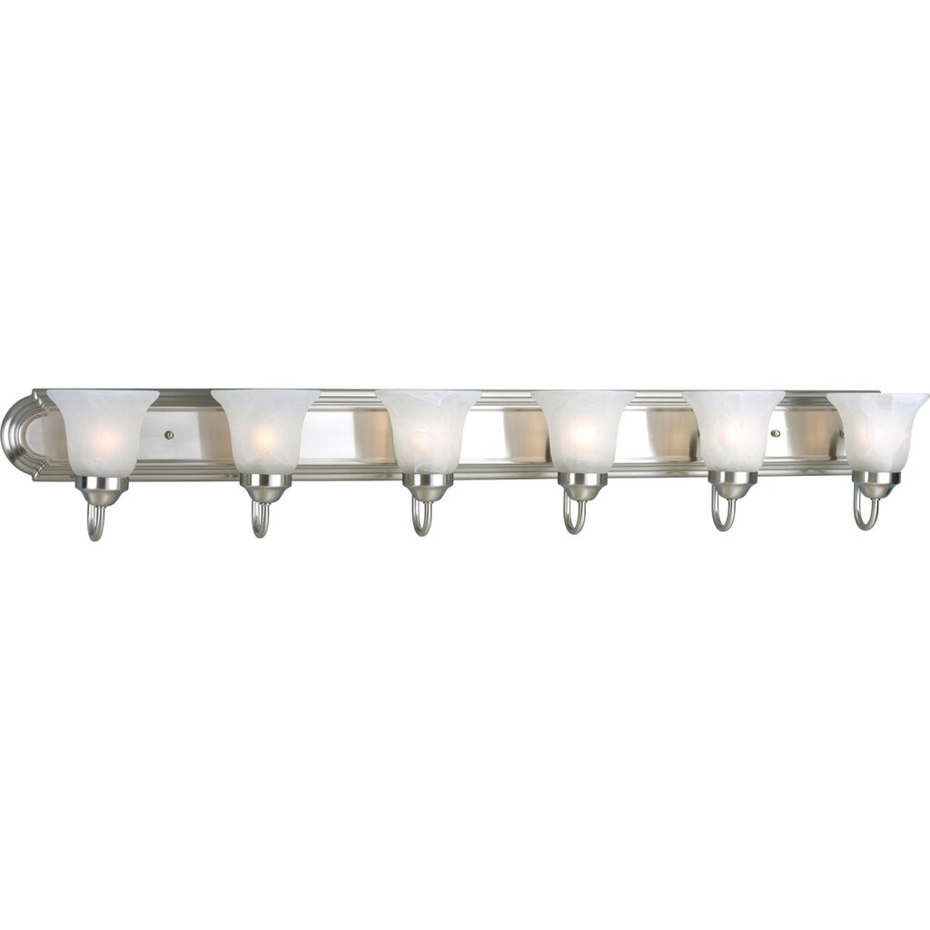 Progress Lighting P3056-09 Bath Fixture Six-light bath bracket on an