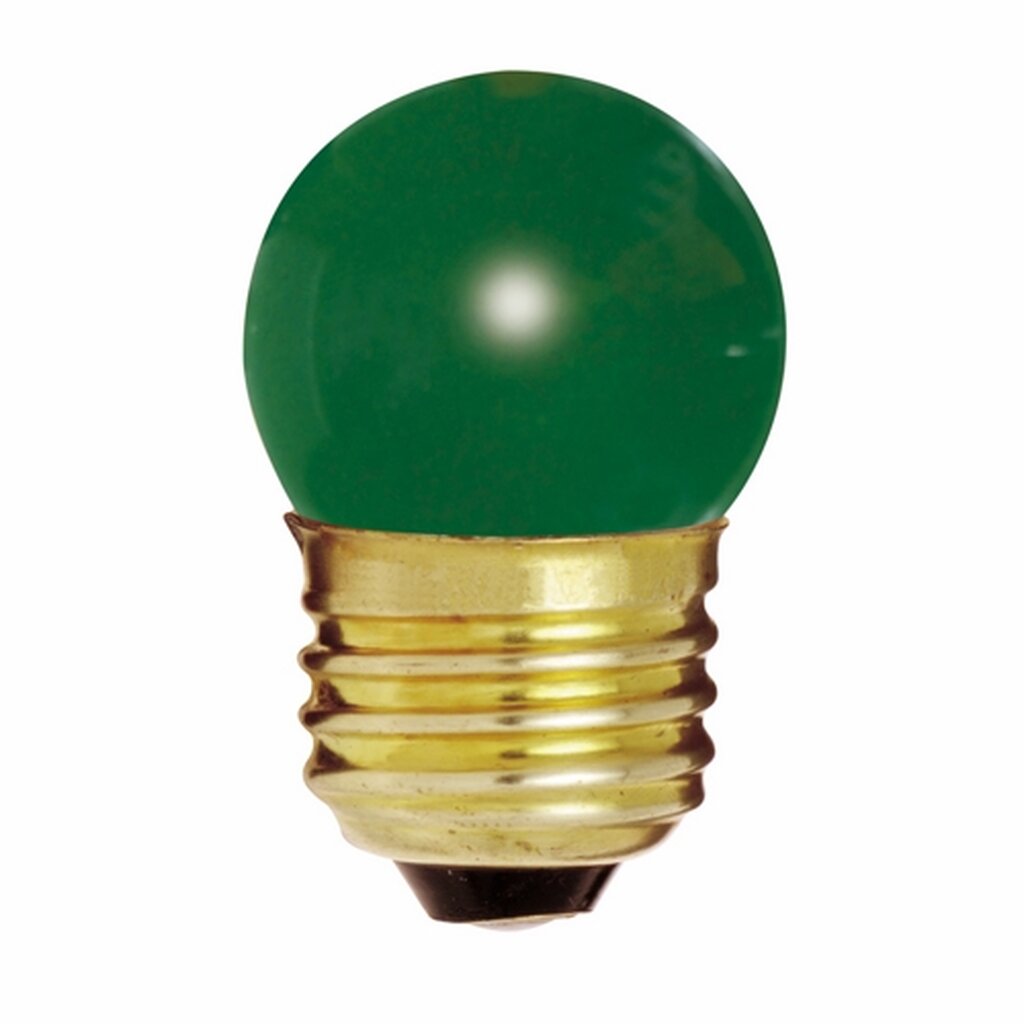 25 pack - Satco S3609 7.5W S11 Green Light Bulb