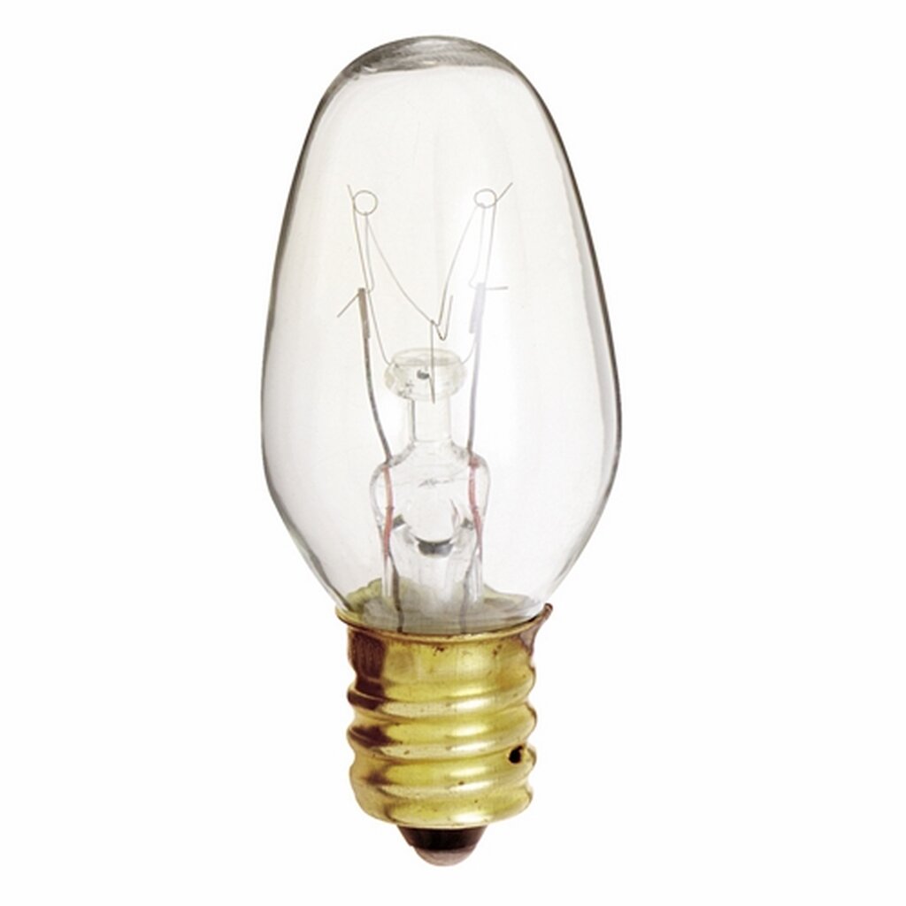 25 pack - Satco S3691 7W C7 Warm White Incandescent Light Bulb