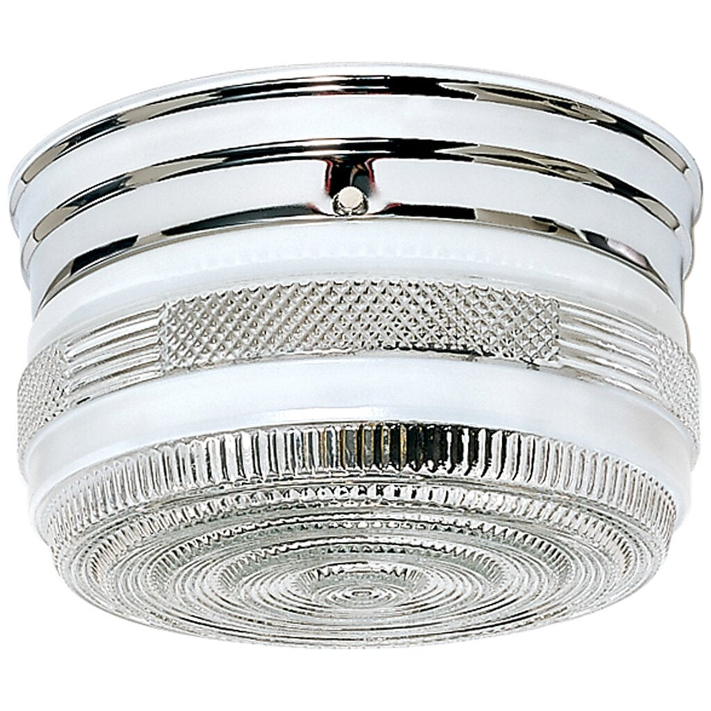 Satco 77/101 Fixture 2 Light - 8 Flush Mount Medium Crystal / White