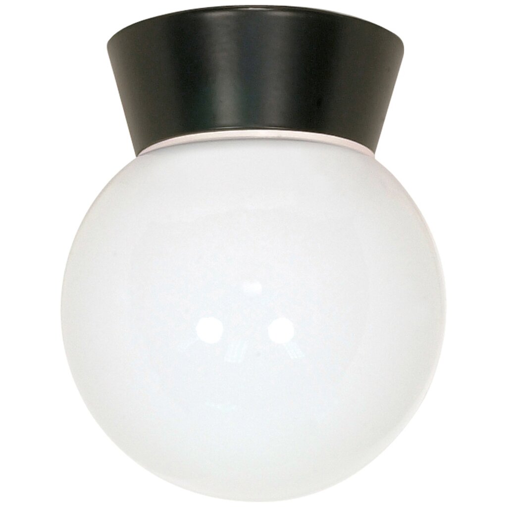 Satco 77/153 Fixture 1 Light - 8 Utility Ceiling Mount With White
