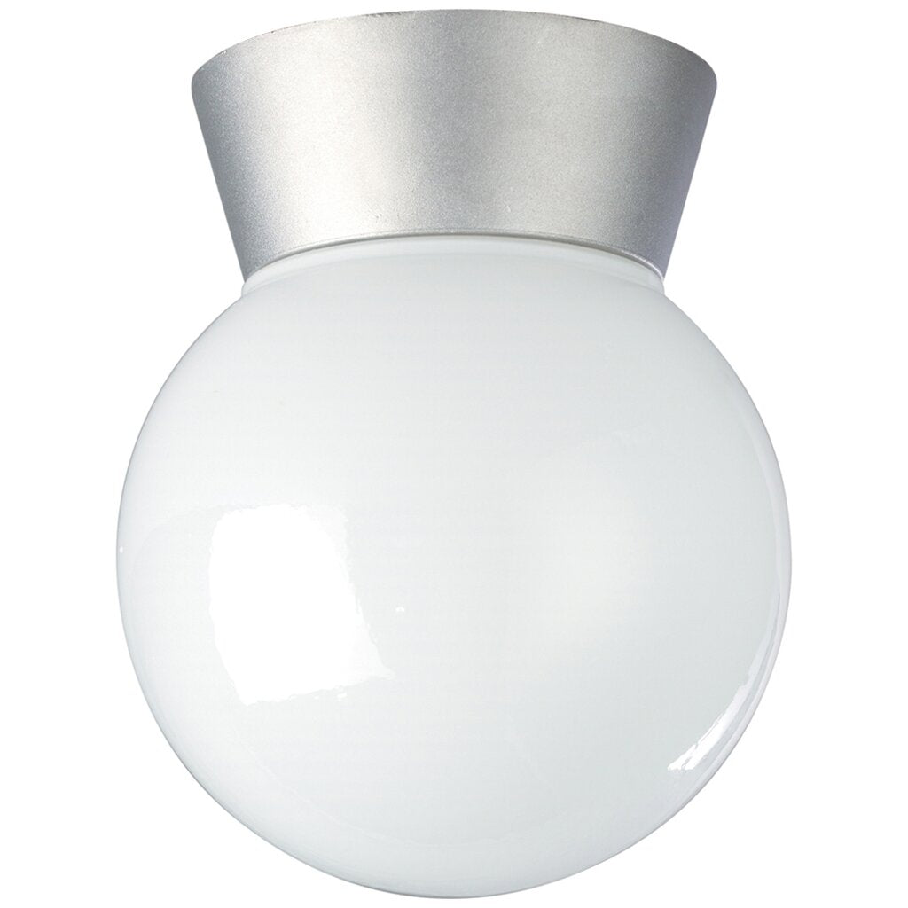 Satco 77/152 Fixture 1 Light - 8 Utility Ceiling Mount With White