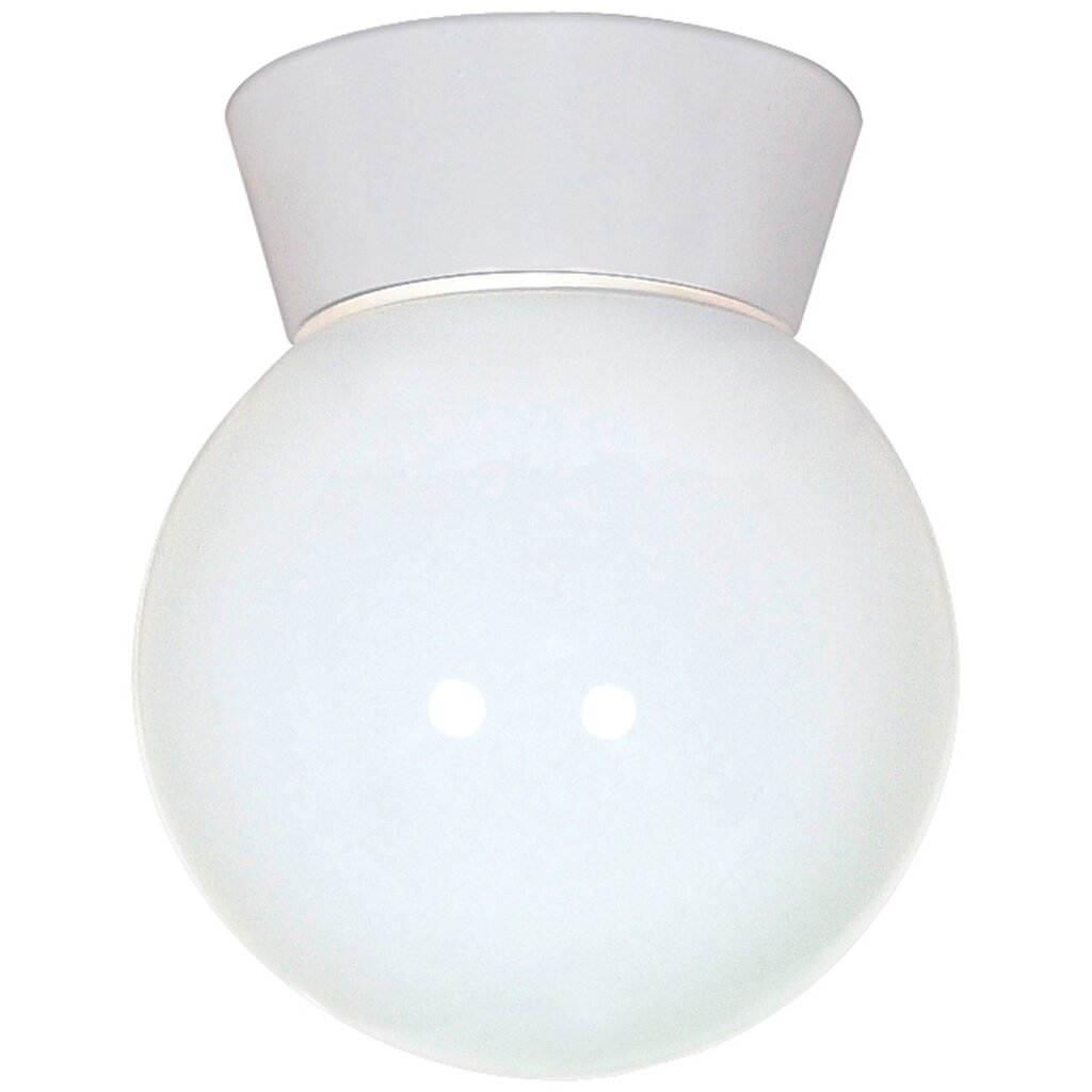 Satco 77/532 Fixture 1 Light - 8 Utility Ceiling Mount With White