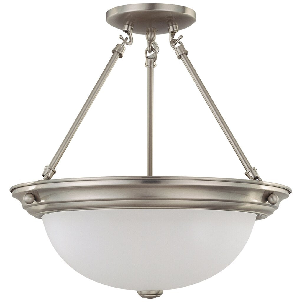 Satco 60-3246 Semi Flush Fixture 3 Light; 15 in.; Semi-Flush with