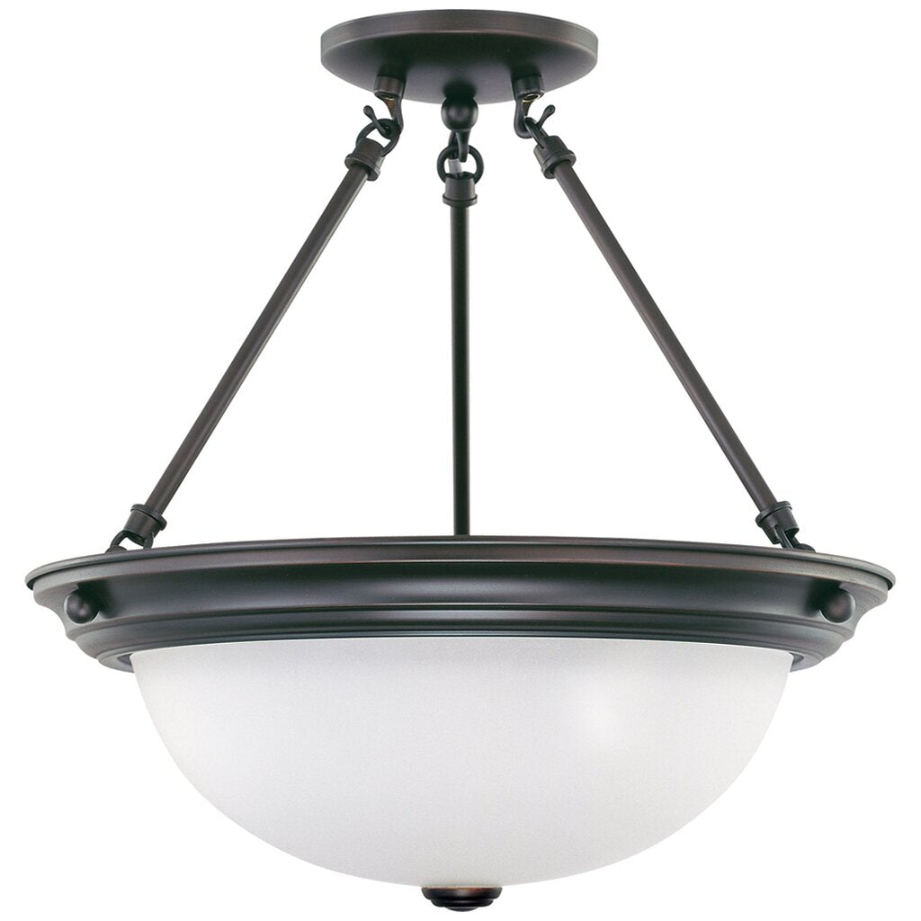 Satco 60-3151 Semi Flush Fixture 3 Light; 15 in.; Semi-Flush with