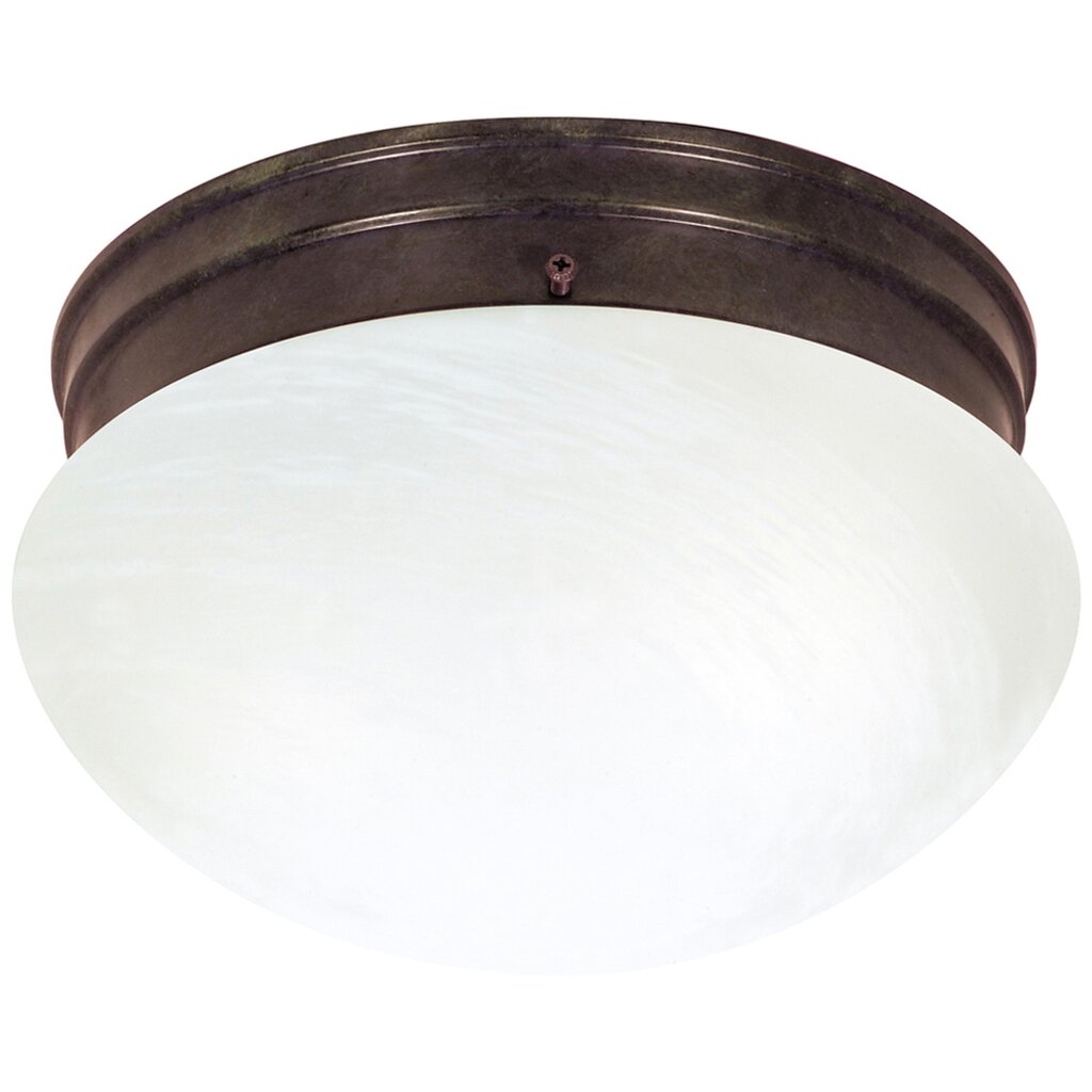 Satco 76/673 Fixture 2 Light - 10 Flush Mount Medium Alabaster