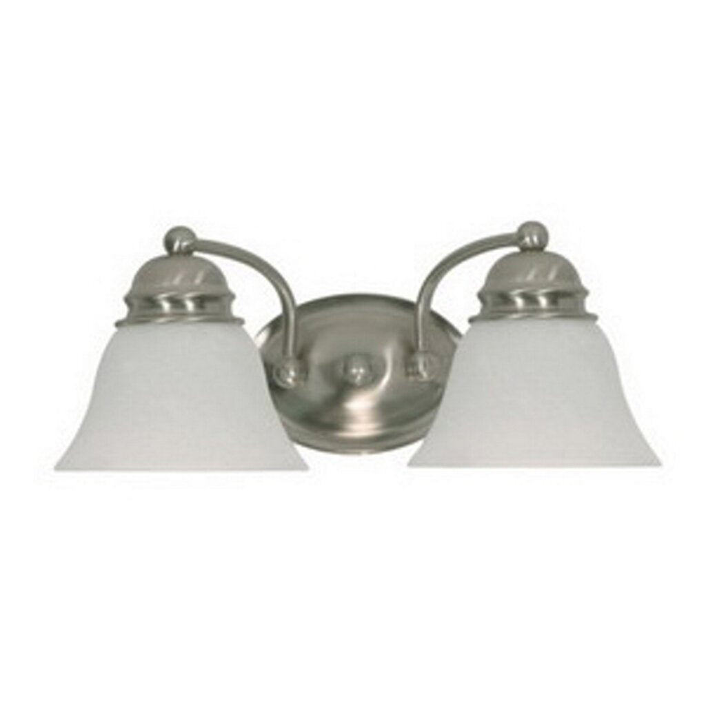 Satco 60-341 Vanity Fixture Empire; 2 Light; 15 in.; with Alabaster