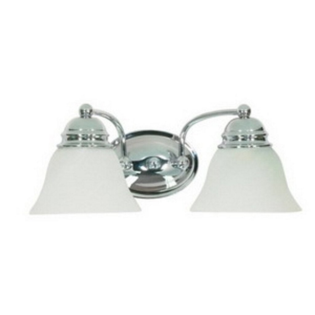 Satco 60-337 Vanity Fixture Empire; 2 Light; 15 in.; with Alabaster