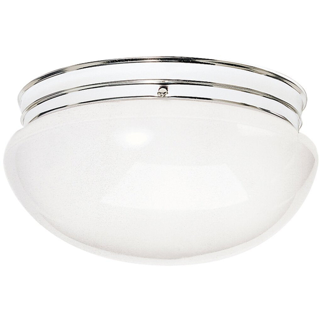 Satco 77/986 Fixture 2 Light - 12 Flush Mount Large White Mushroom