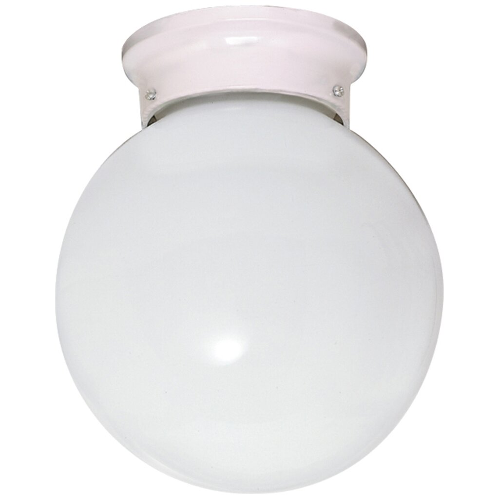 Satco 77/948 Fixture 1 Light - 8 Ceiling White Ball