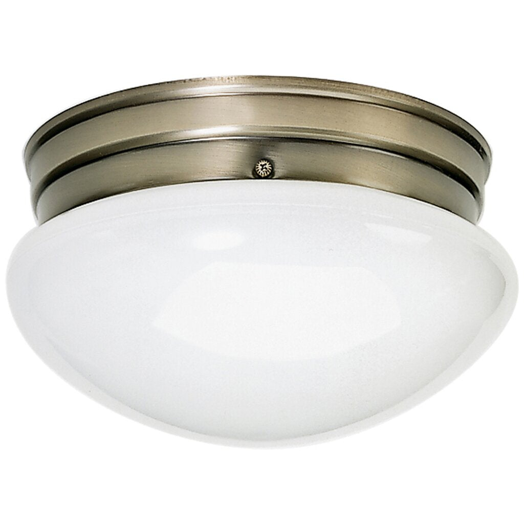 Satco 77/924 Fixture 2 Light - 10 Flush Mount Medium White Mushroom