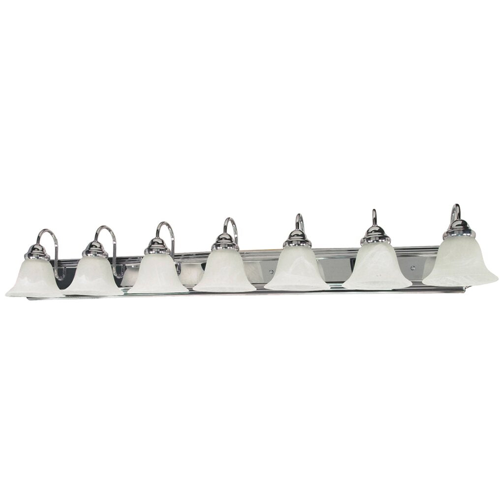 Satco 60-290 Vanity Fixture Ballerina; 7 Light; 48 in.; with Alabaster