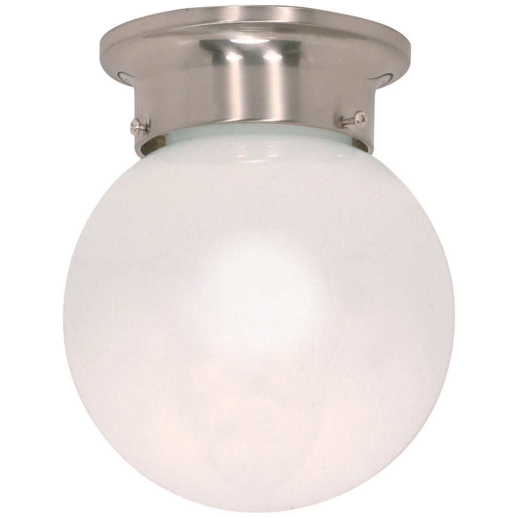 Satco 60-245 Flush Mount Fixture 1 Light; 6 in.; Ceiling Mount; White