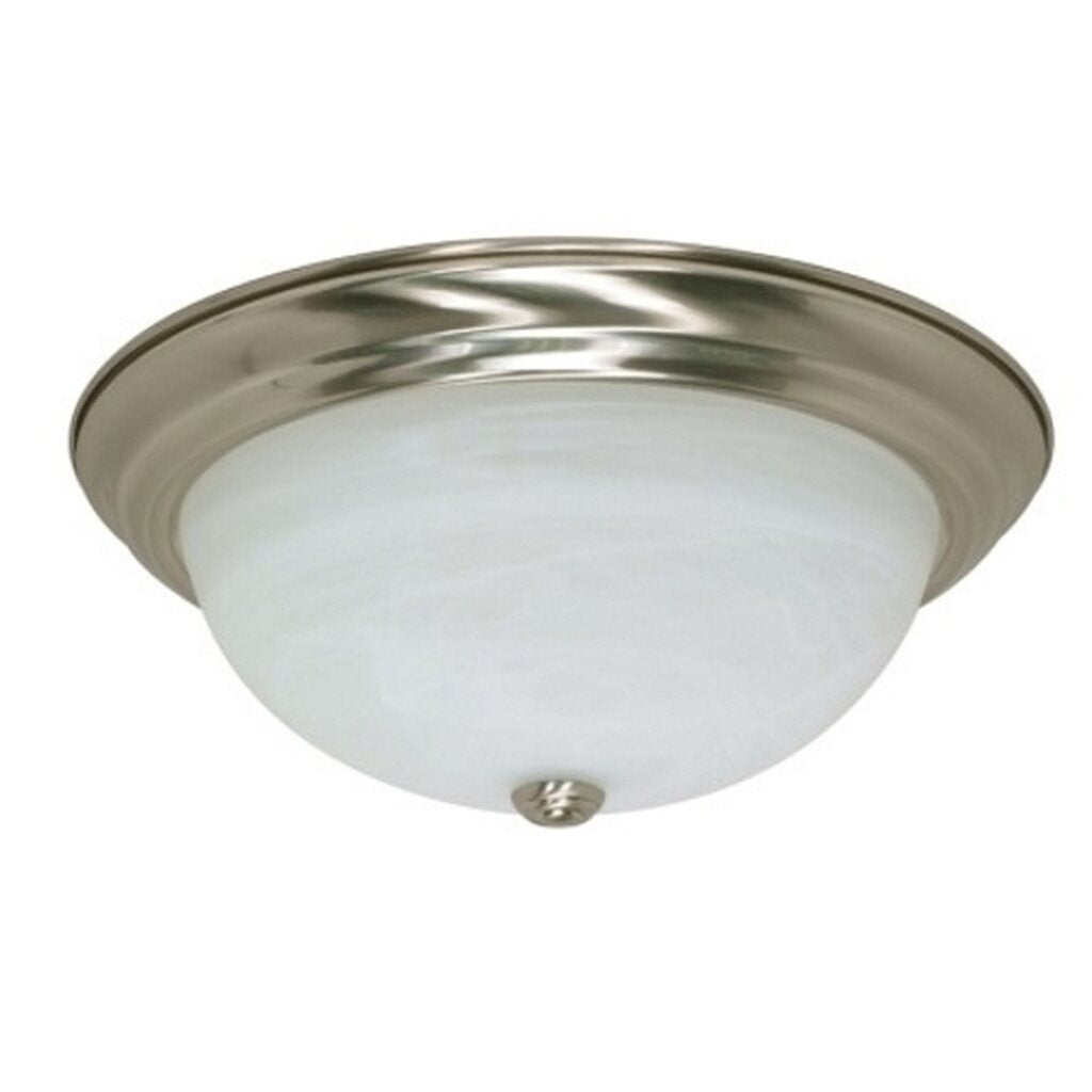 Satco 60-199 Flush Mount Fixture 3 Light; 15 in.; Alabaster Glass
