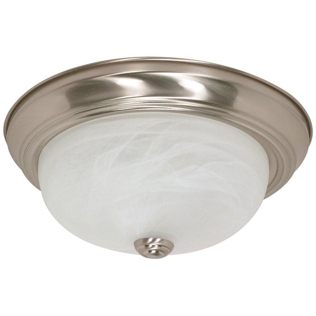 Satco 60-198 Flush Mount Fixture 2 Light; 13 in.; Alabaster Glass