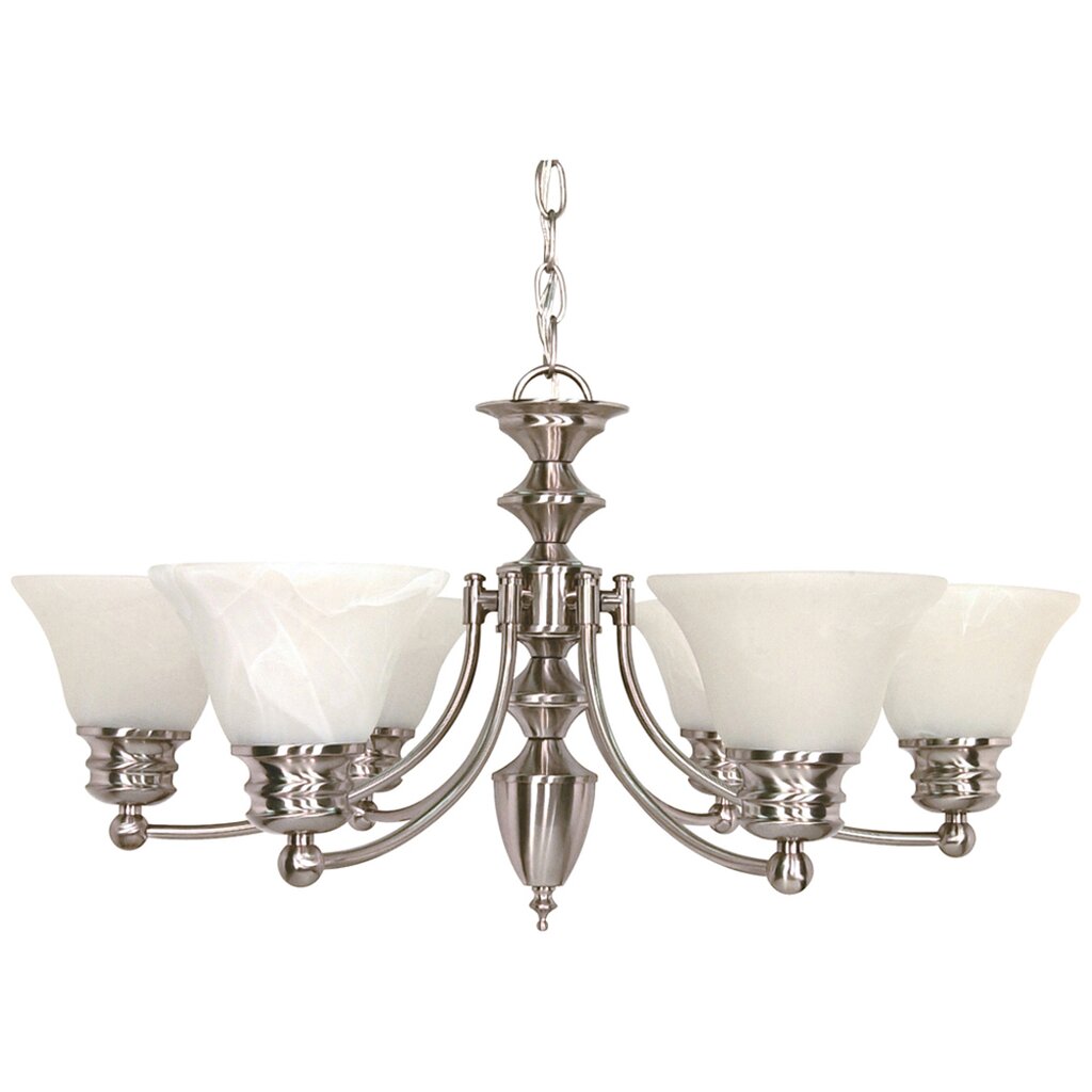Satco 60-356 Chandelier Fixture Empire; 6 Light; 26 in.; with