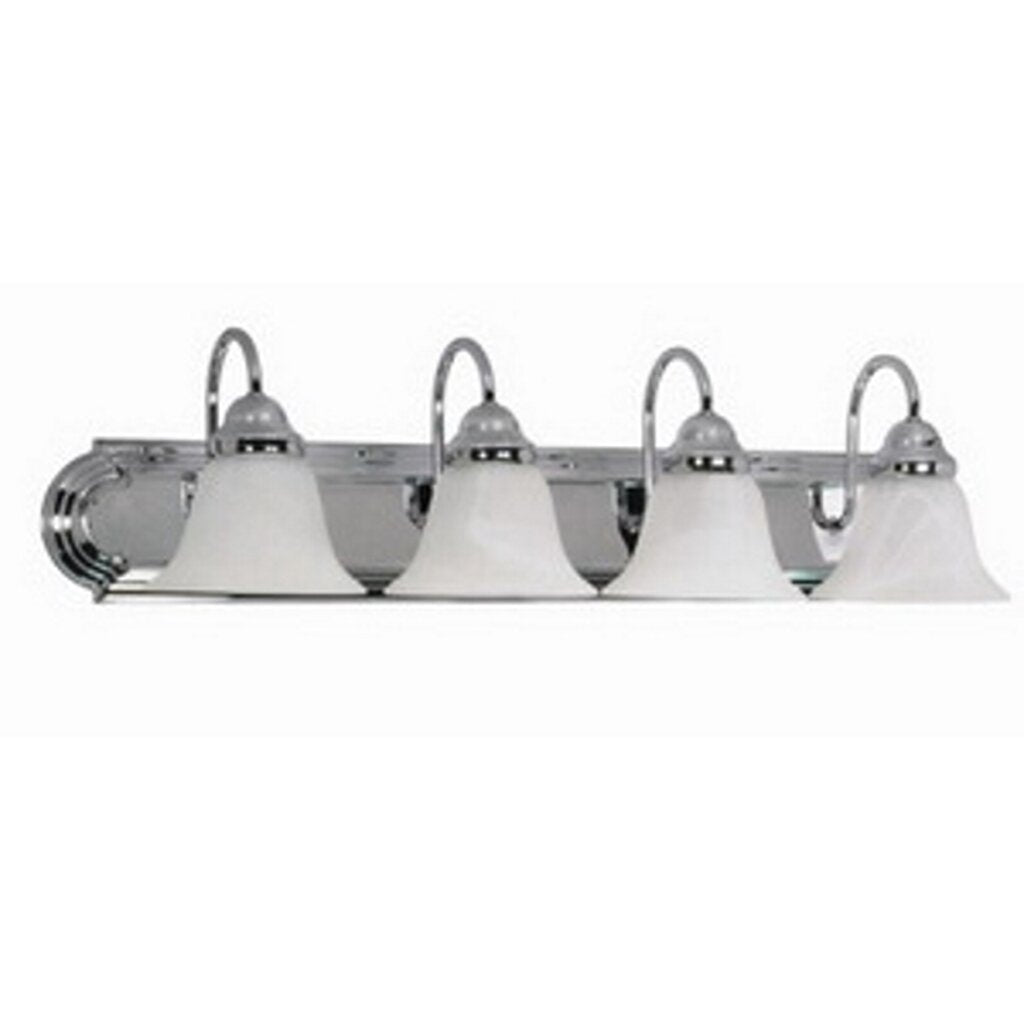 Satco 60-318 Vanity Fixture Ballerina; 4 Light; 30 in.; with Alabaster