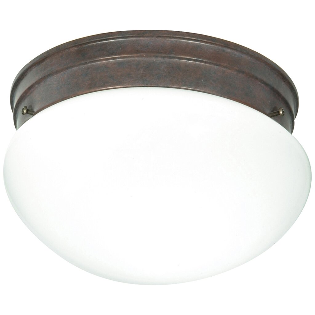 Satco 76/602 Fixture 2 Light - 10 Flush Mount Medium White Mushroom