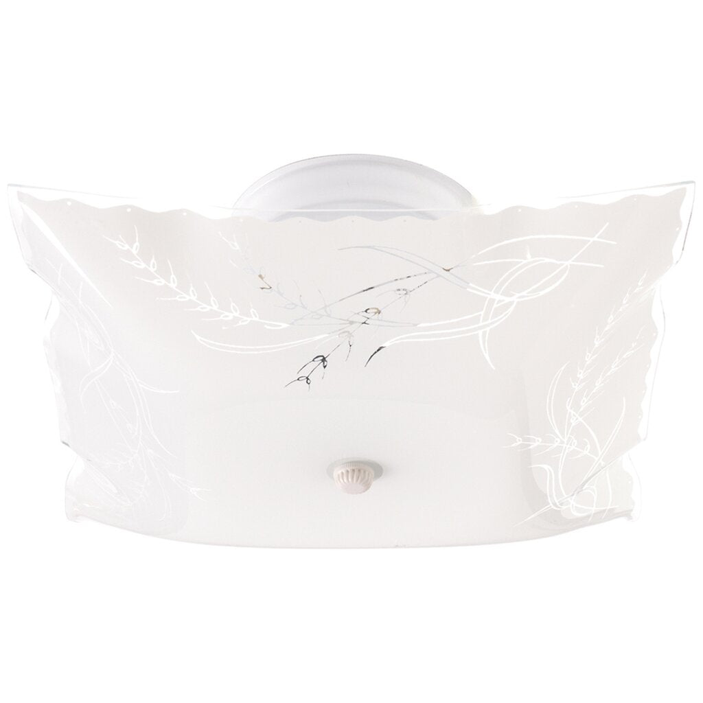 Satco 76/270 Fixture 2 Light - 12 Ceiling Square Wheat / Ruffled Edge