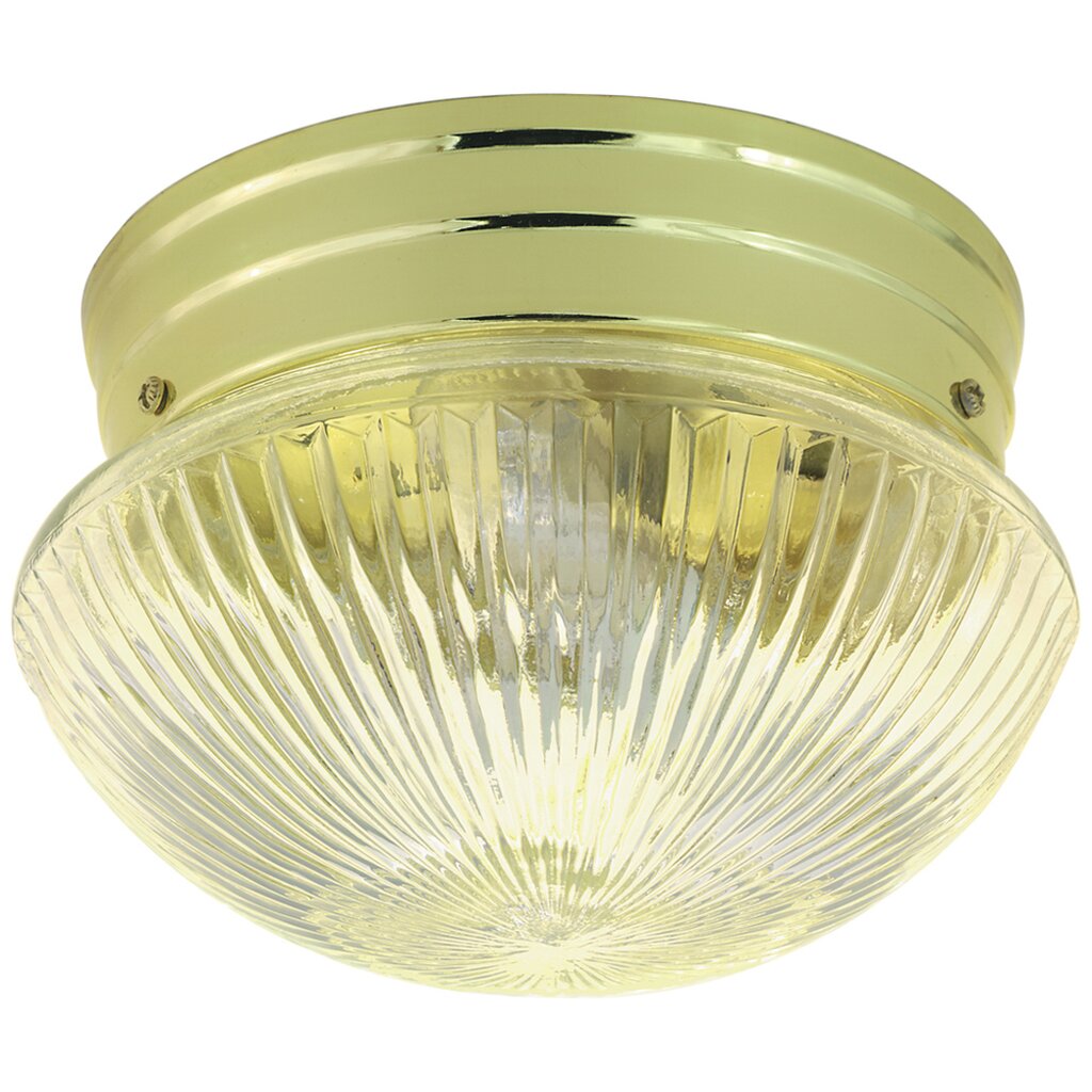 Satco 76/252 Fixture 2 Light - 10 Flush Mount Medium Clear Ribbed