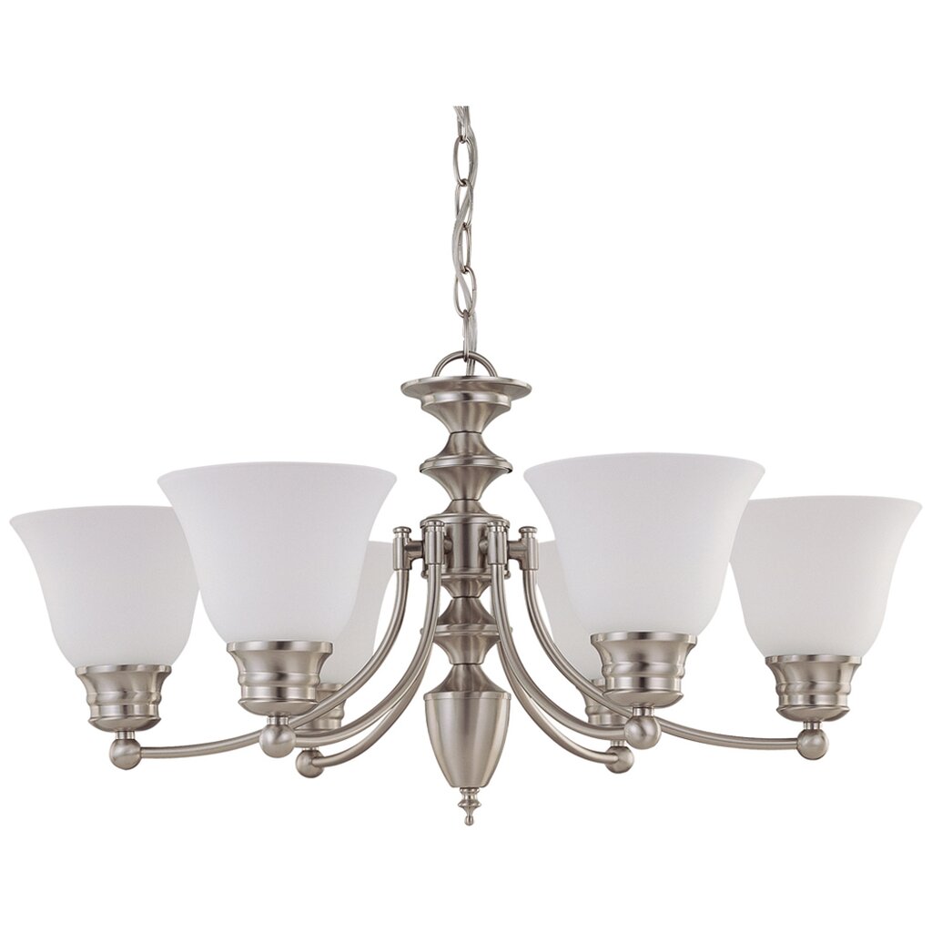 Satco 60-3255 Chandelier Fixture Empire; 6 Light; 26 in.; with Frosted