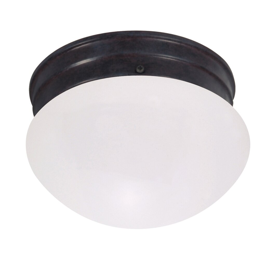 Satco 60-2641 Flush Mount Fixture 8 in.; Mushroom Mahogany Bronze