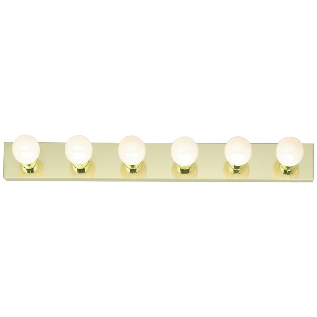 Satco 77/190 Fixture 6 Light - 36 Vanity Strip Polished Brass