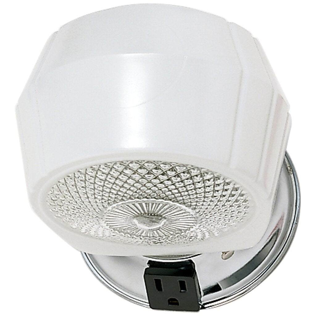 Satco 77/121B Fixture 1 Light - 5 Vanity w/White Crystal Bottom Shade