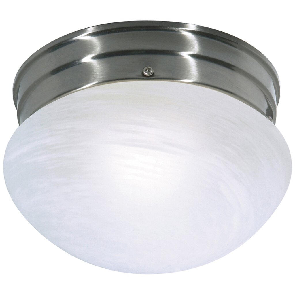 Satco 76/671 Fixture 1 Light - 8 Flush Mount Small Alabaster Mushroom