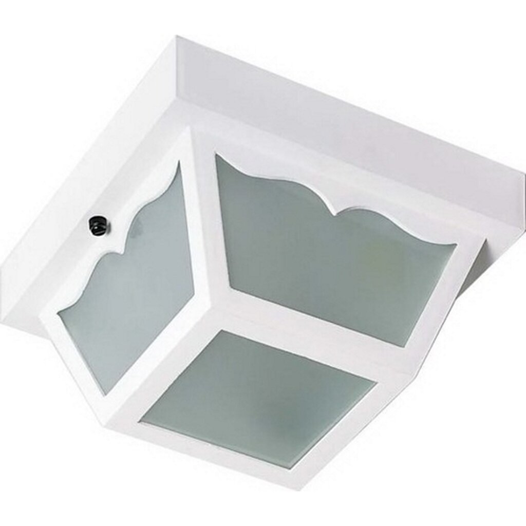 Satco 77/879 Fixture 1 Light - 10 Carport Flush Mount With Frosted