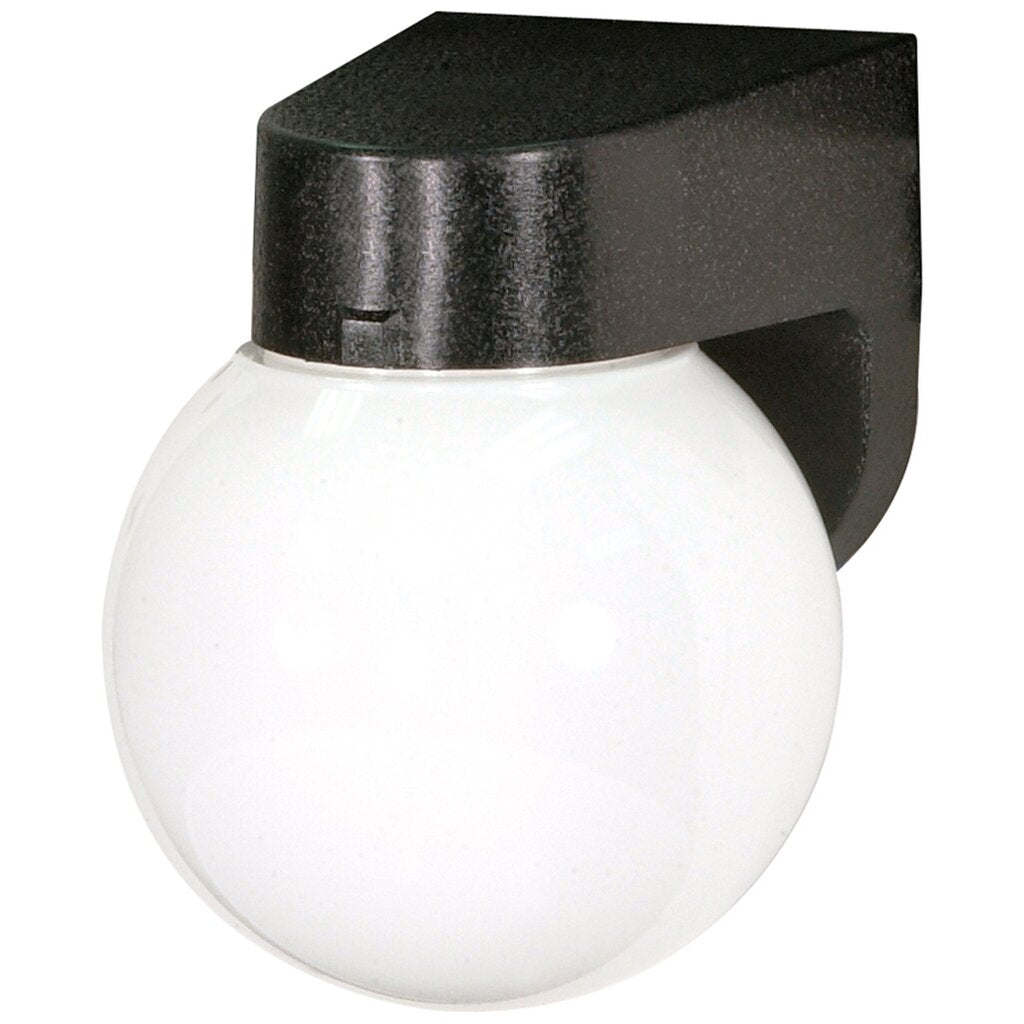 Satco 77/728 Fixture 1 Light - 6 Porch Wall With Lexan Globe Black