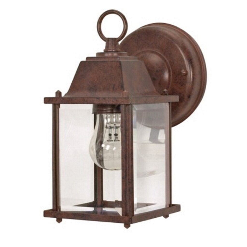 Satco 60-637 Wall Lantern Fixture 1 Light; 9 in.; Cube Lantern with