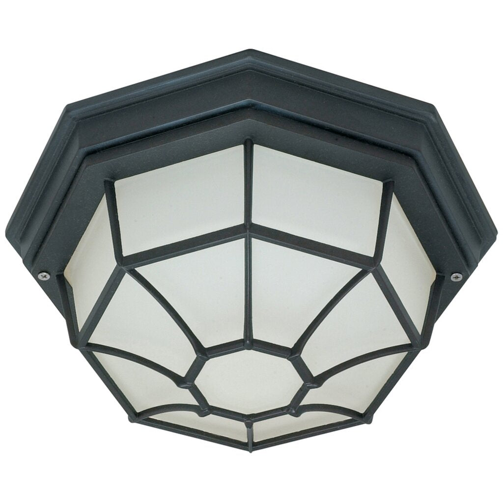 Satco 60-536 Flush Mount Fixture 1 Light; 12 in.; Ceiling Spider Cage