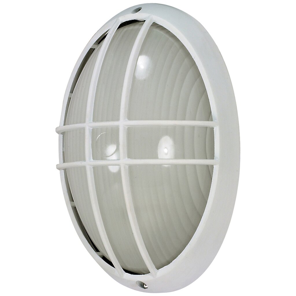Satco 60-528 Bulk Head Fixture 1 Light; 13 in.; Large Oval Cage Die