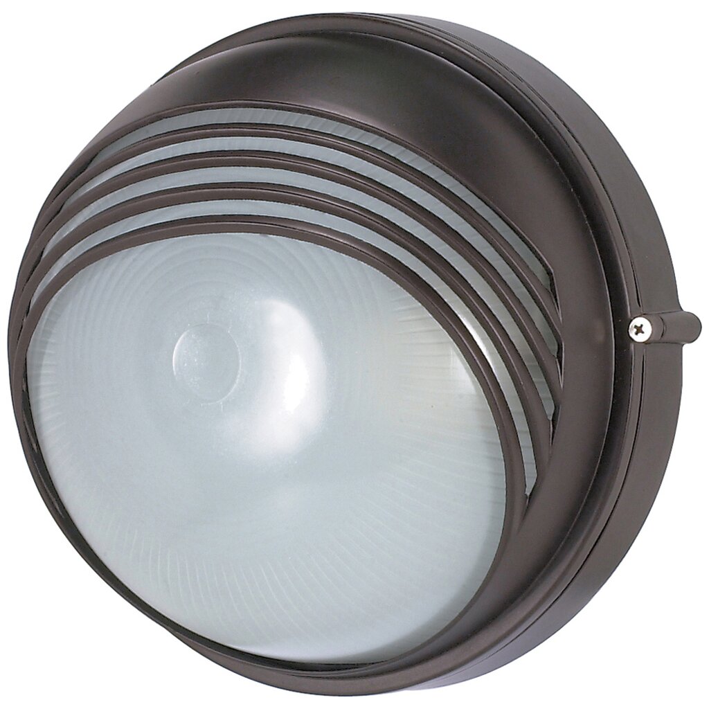 Satco 60-521 Bulk Head Fixture 1 Light; 10 in.; Round Hood Die Cast