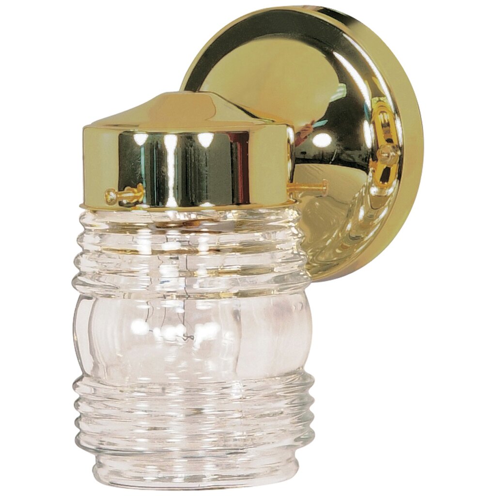 Satco 77/996 Fixture 1 Light - 6 Porch Wall Mason Jar w/Clear Glass