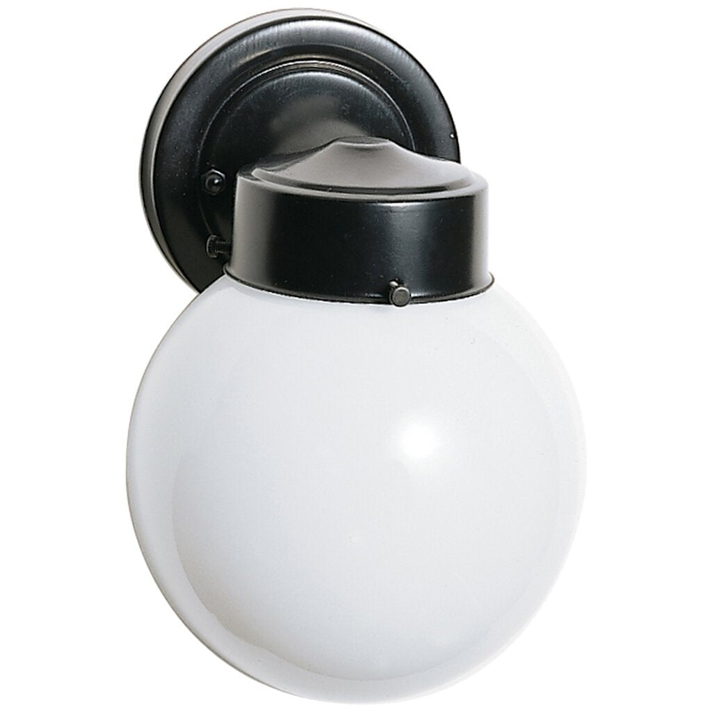 Satco 77/992 Fixture 1 Light - 6 Porch Wall With White Globe Black