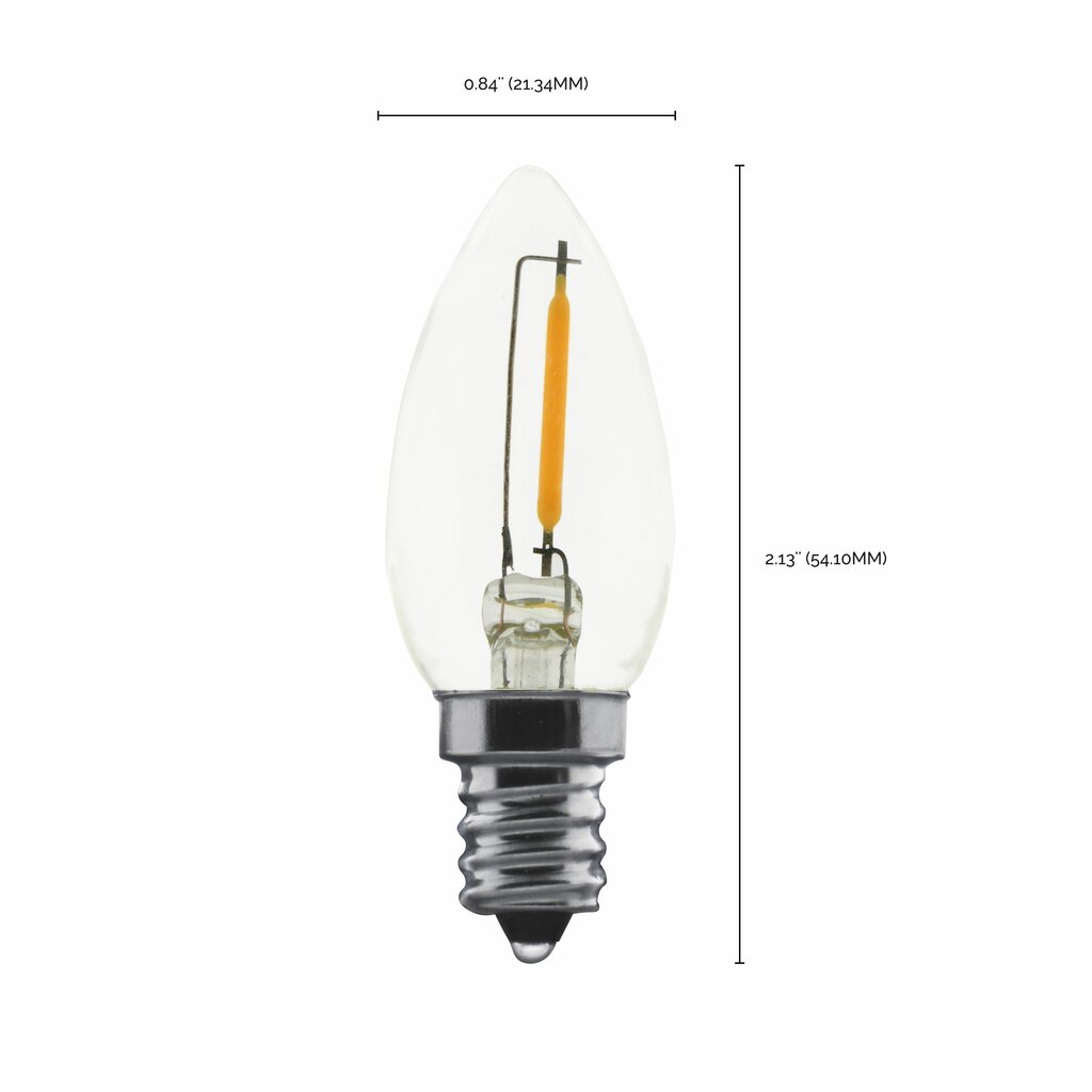 12 pack - Satco S11308 0.7W C7 LED Light Bulb