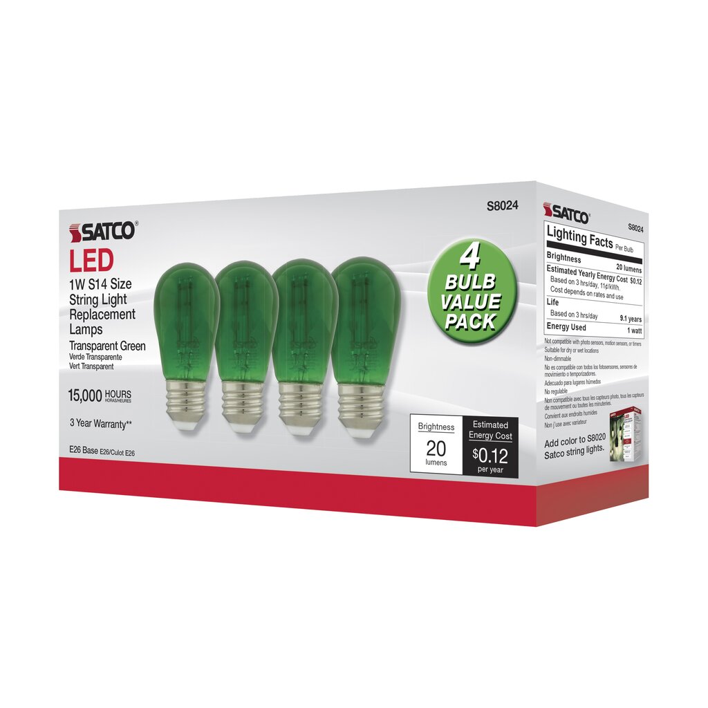 Satco S8024 1W S14 LED Light Bulb