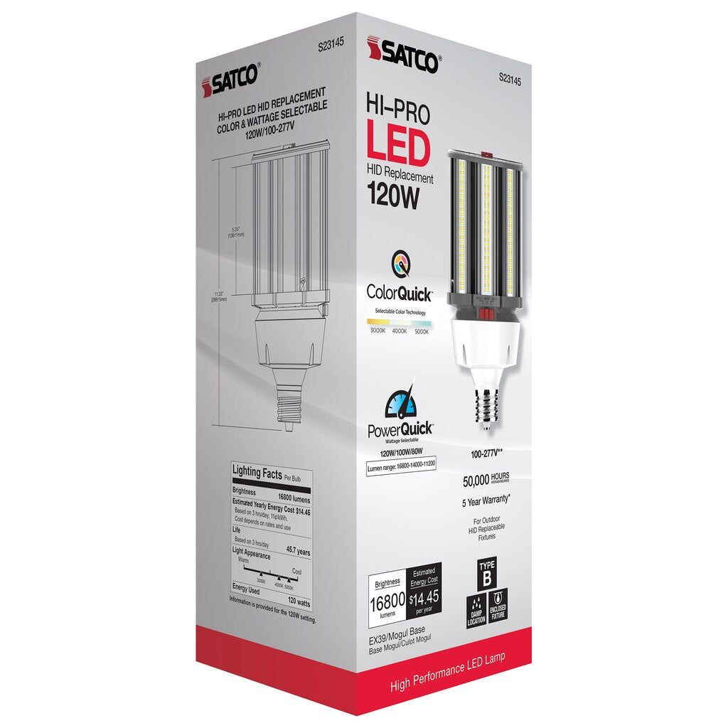 Satco S23145 80W/100W/120W LED Light Bulb