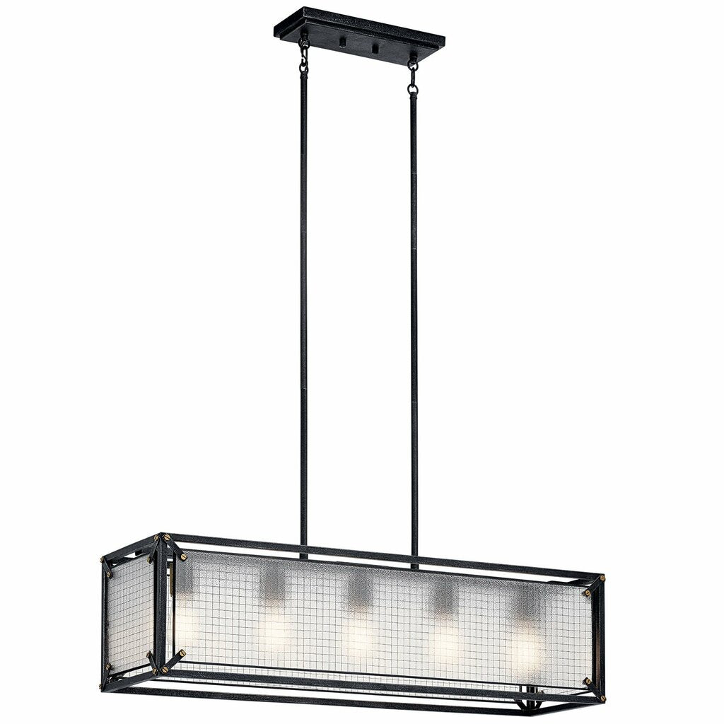 Kichler 44333DBK Fixture A Distressed Black metal framework holds