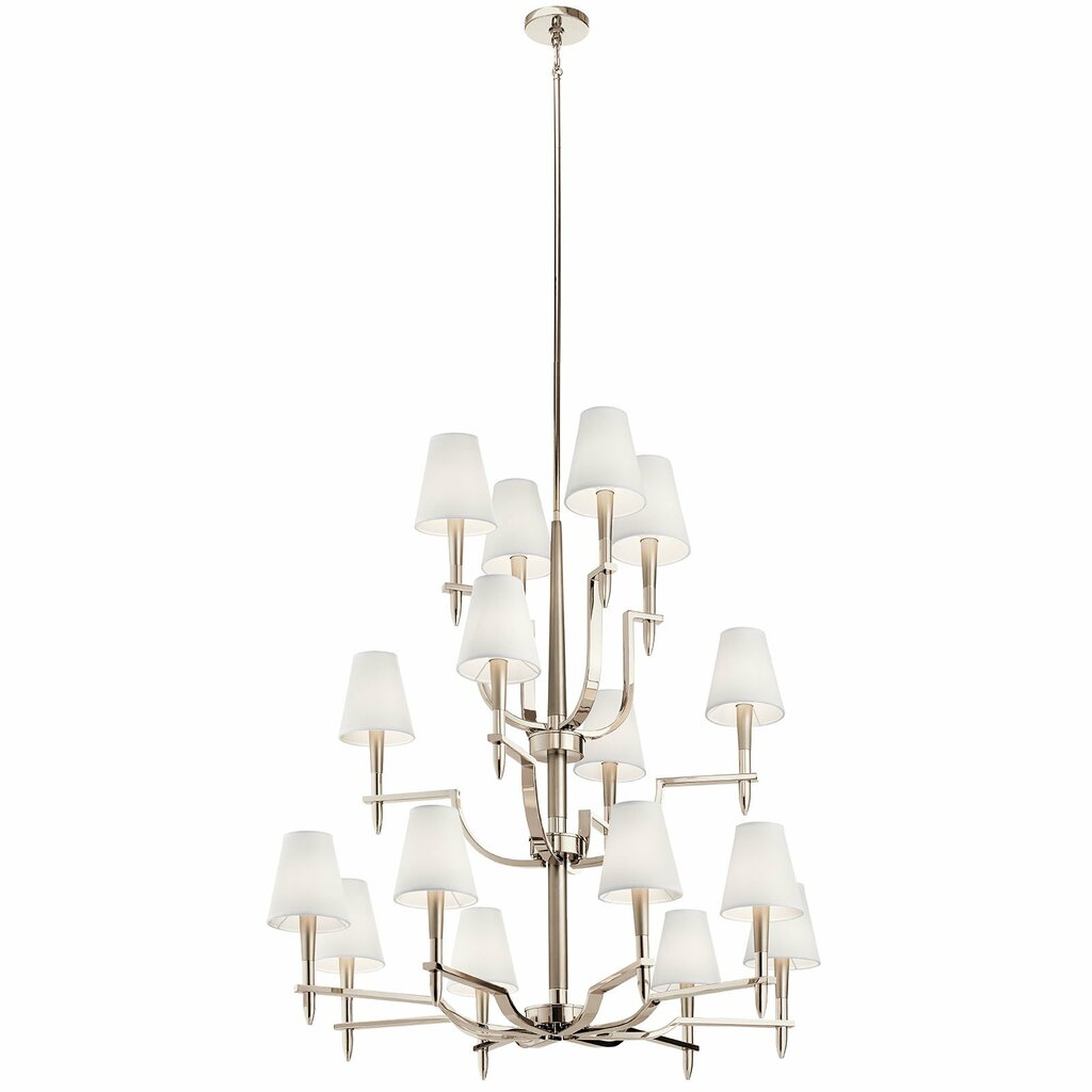 Kichler 44312PN Fixture This Kinsey 16 light foyer chandelier features