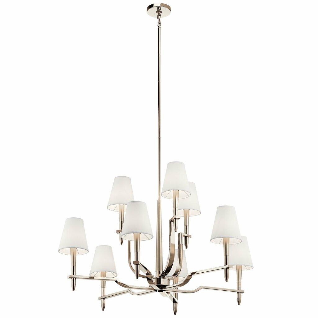 Kichler 44311PN Fixture This Kinsey 9 light chandelier features a