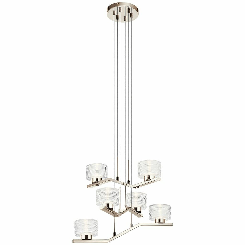 Kichler 44347PNLED Fixture Offset Polished Nickel asymmetrical arms