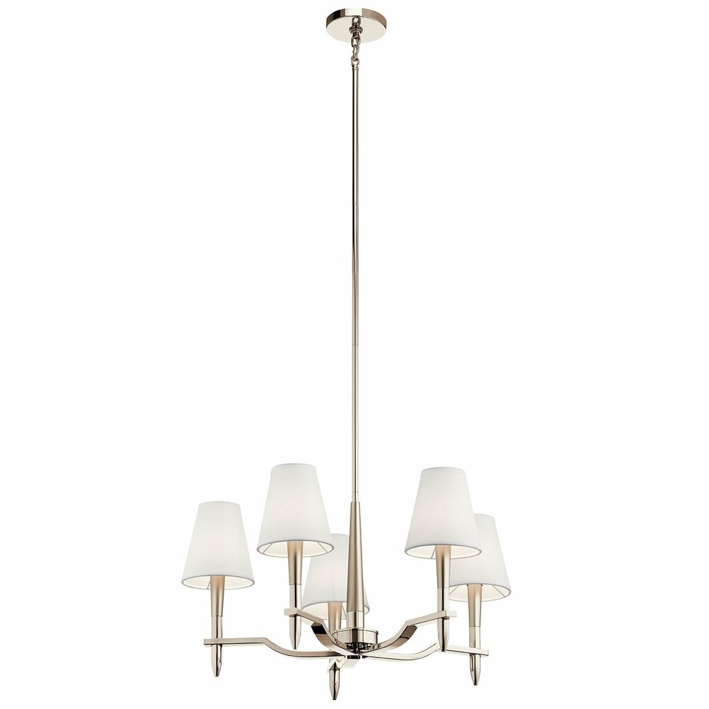 Kichler 44310PN Fixture This Kinsey 5 light chandelier features a