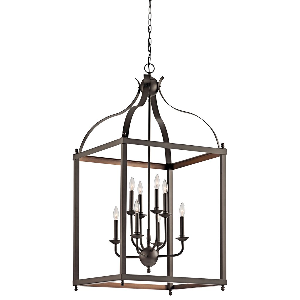 Kichler 42591OZ Fixture This 8 light large foyer pendant cage from the