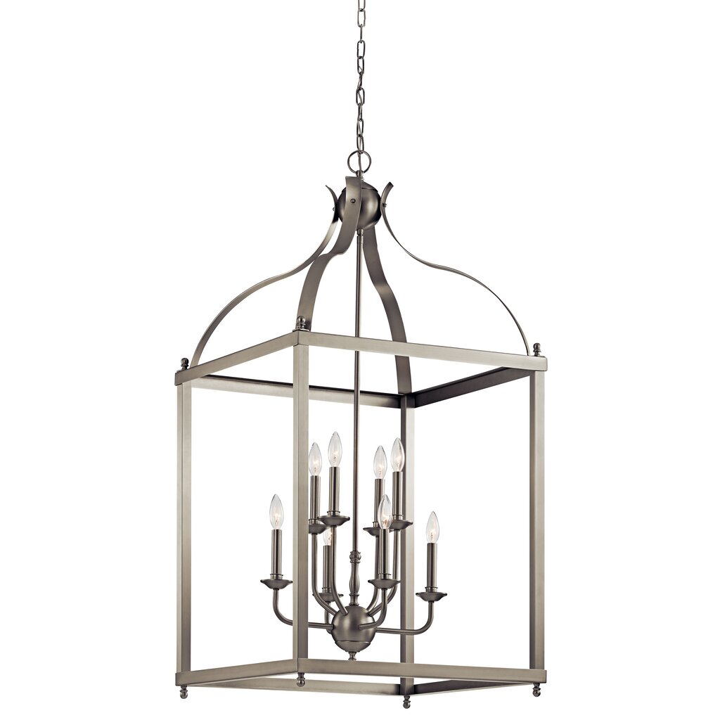 Kichler 42591NI Fixture This 8 light large foyer pendant cage from the