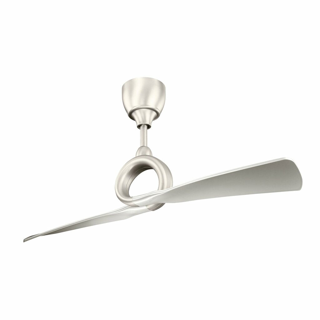 Kichler 300168NI The unique look of this two-blade fan features a